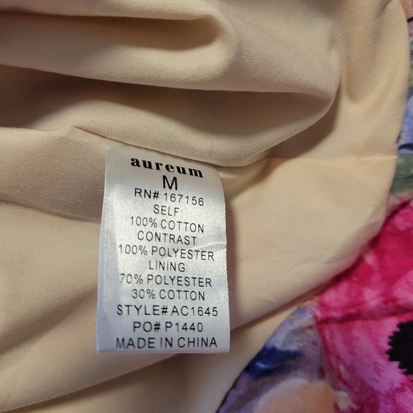 Aureum Women's Watercolour Spring Floral Bubble Hem Romper Size Medium - Picture 9 of 9